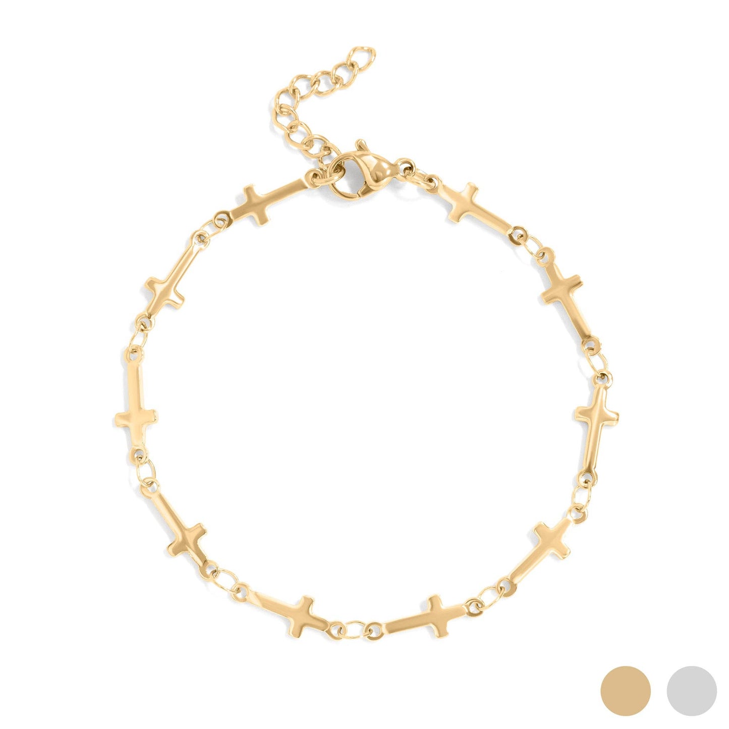 Gold Cross Chain Bracelet