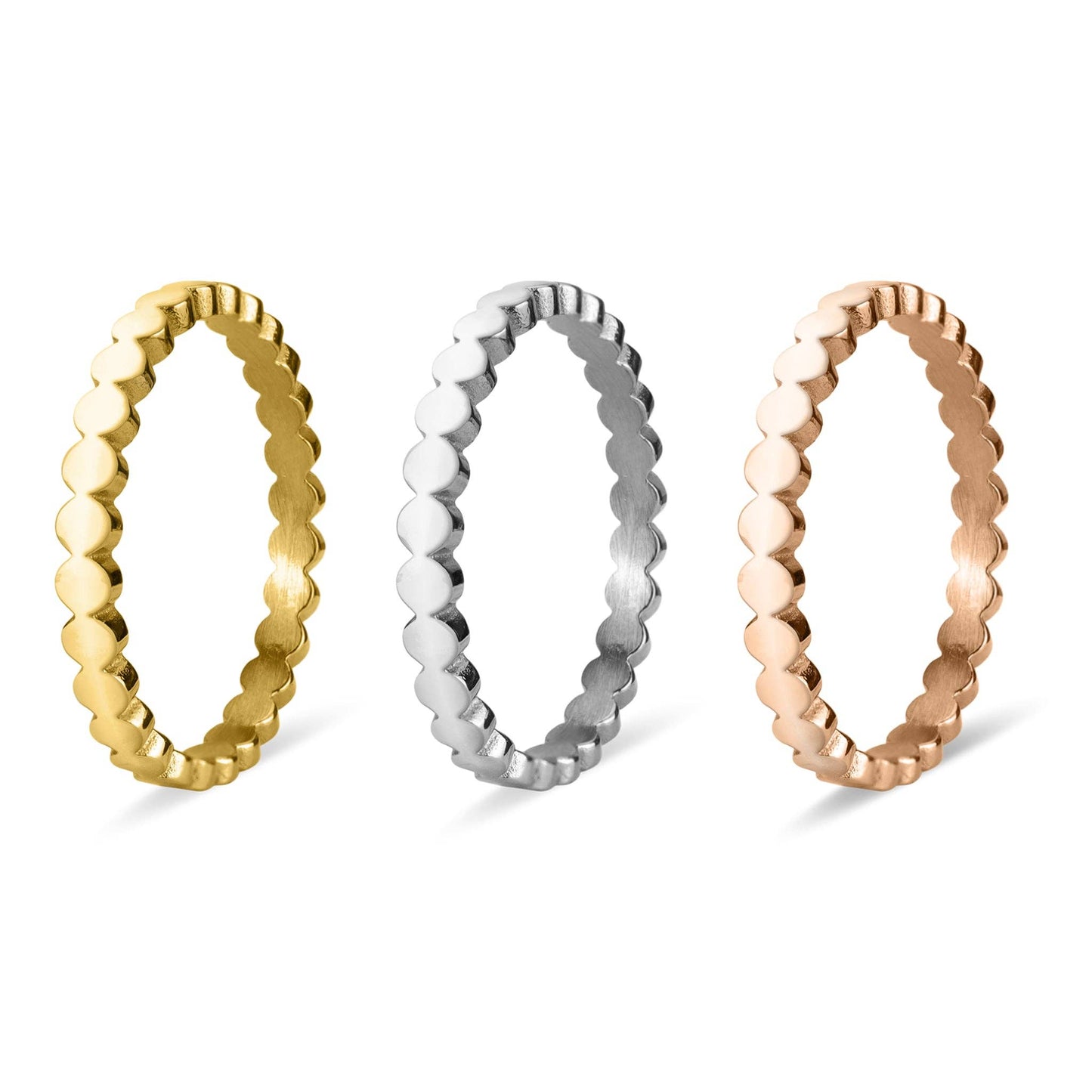 Flat Beaded Stacking Ring