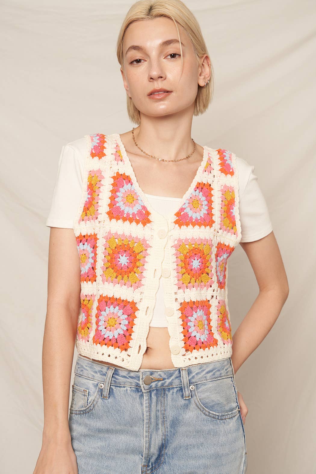 Technicolor Knit Vest
