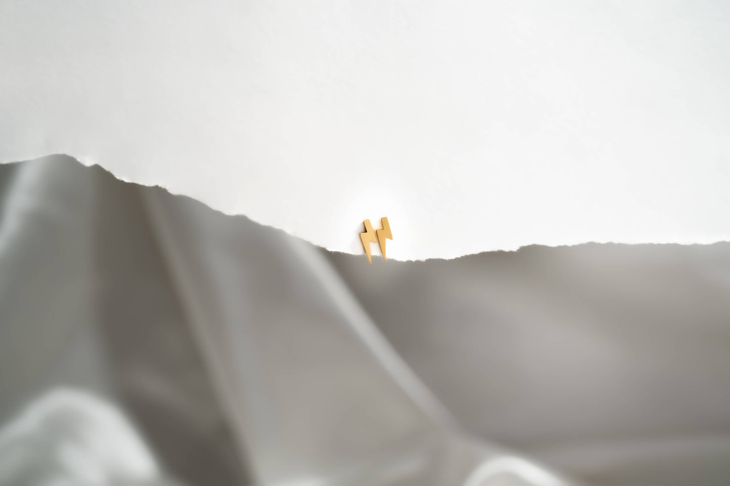 Itty Bitty Lightning Bolt Earrings: Gold