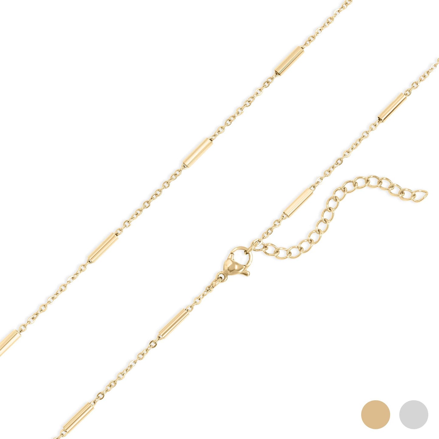 Gold Satellite Bar Chain Necklace
