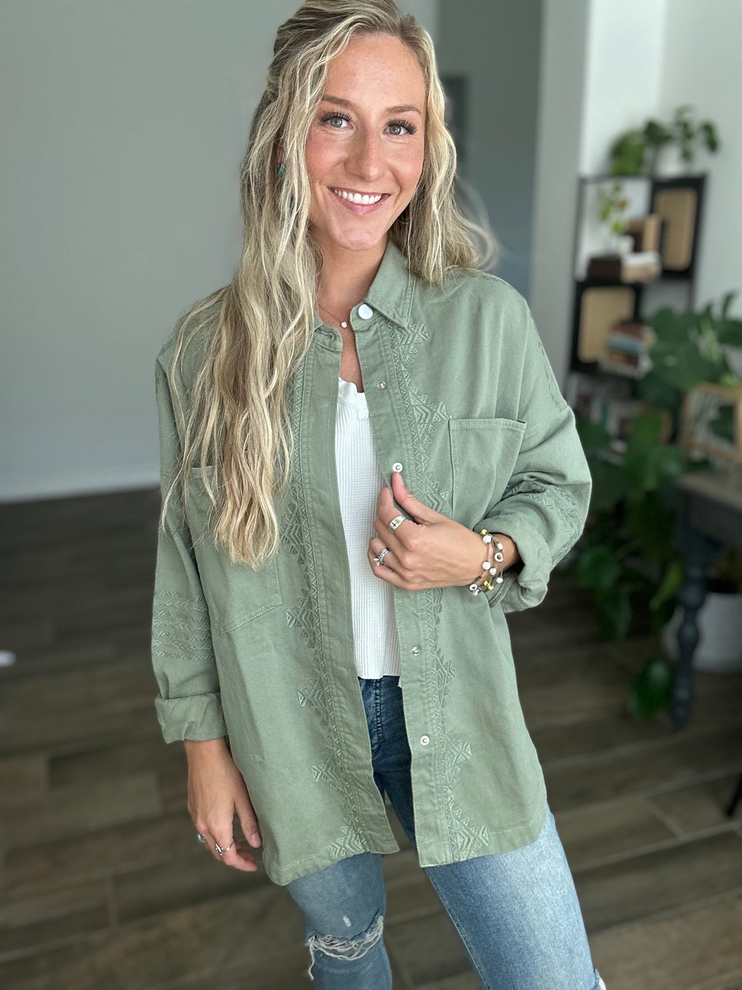 Embroidered Utility Jacket