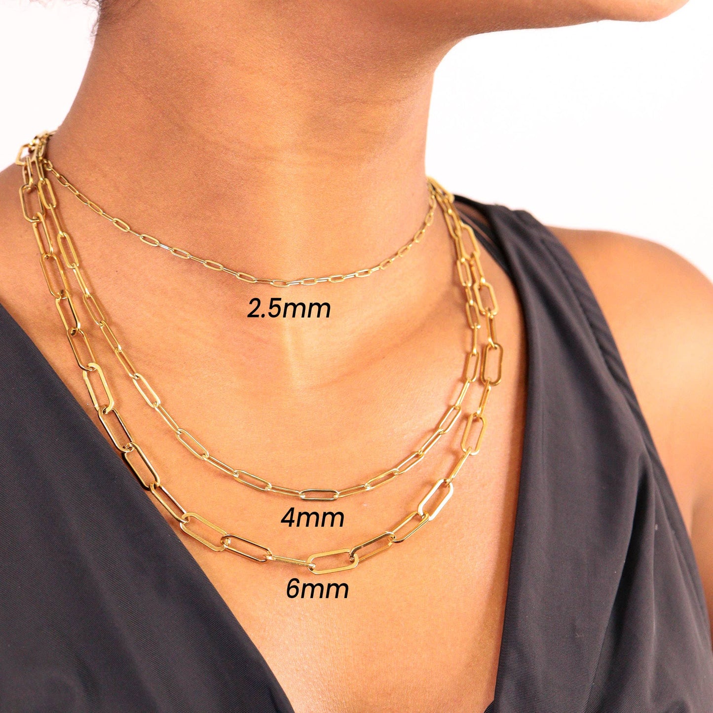 Gold Dainty Paperclip Chain Necklace