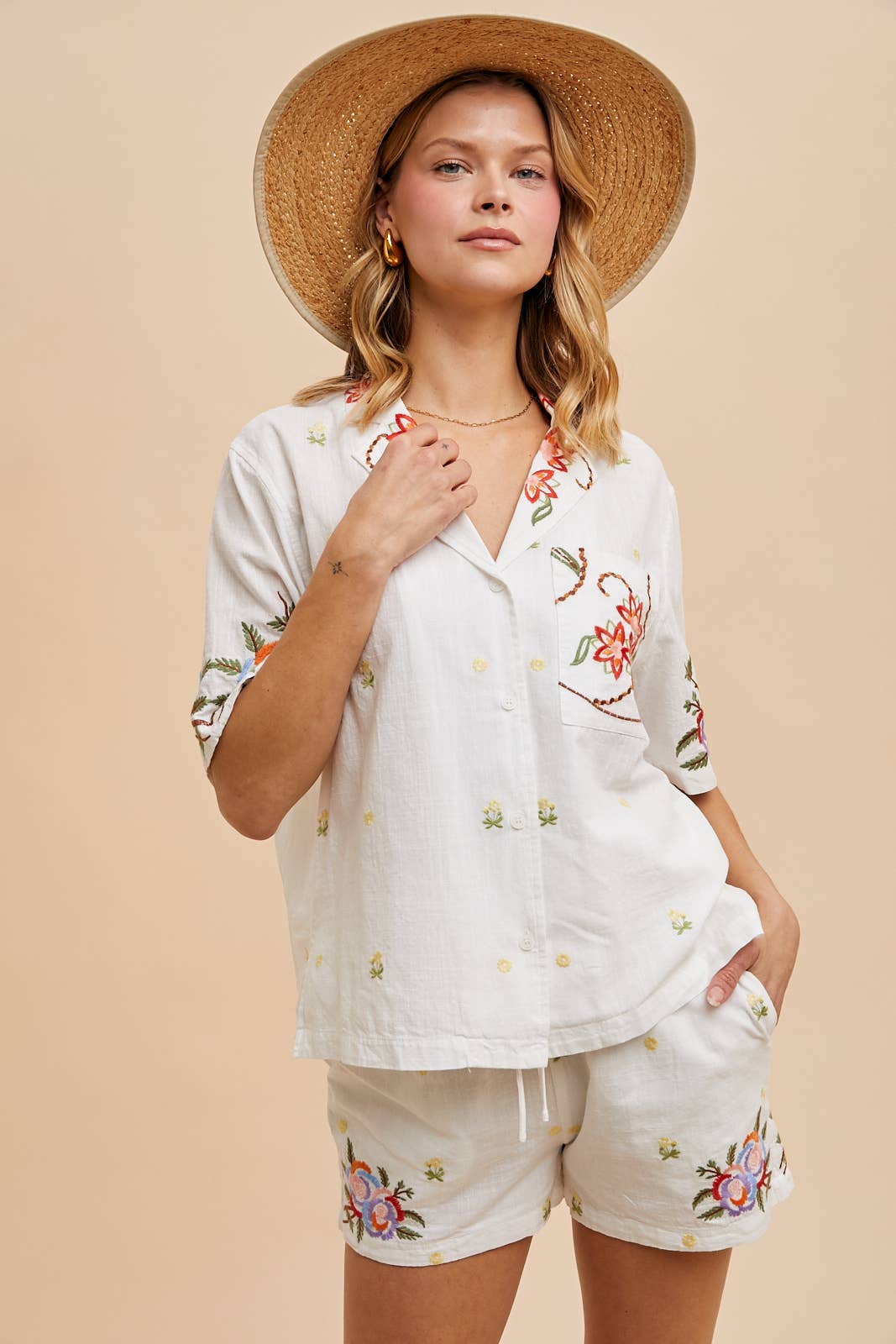 Sonrisa Embroidered Shirt - SHIRT ONLY