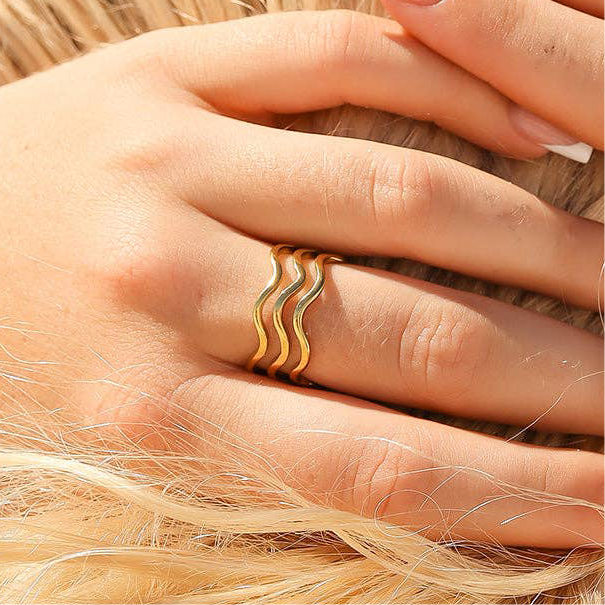 Triple Wave Ring - Gold