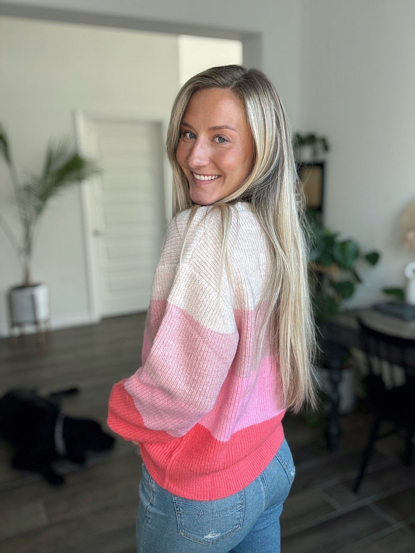 Pink Skies Colorblock Sweater