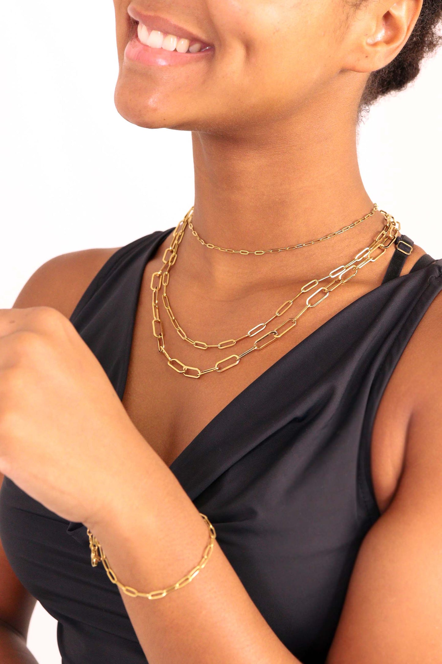 Gold Dainty Paperclip Chain Necklace
