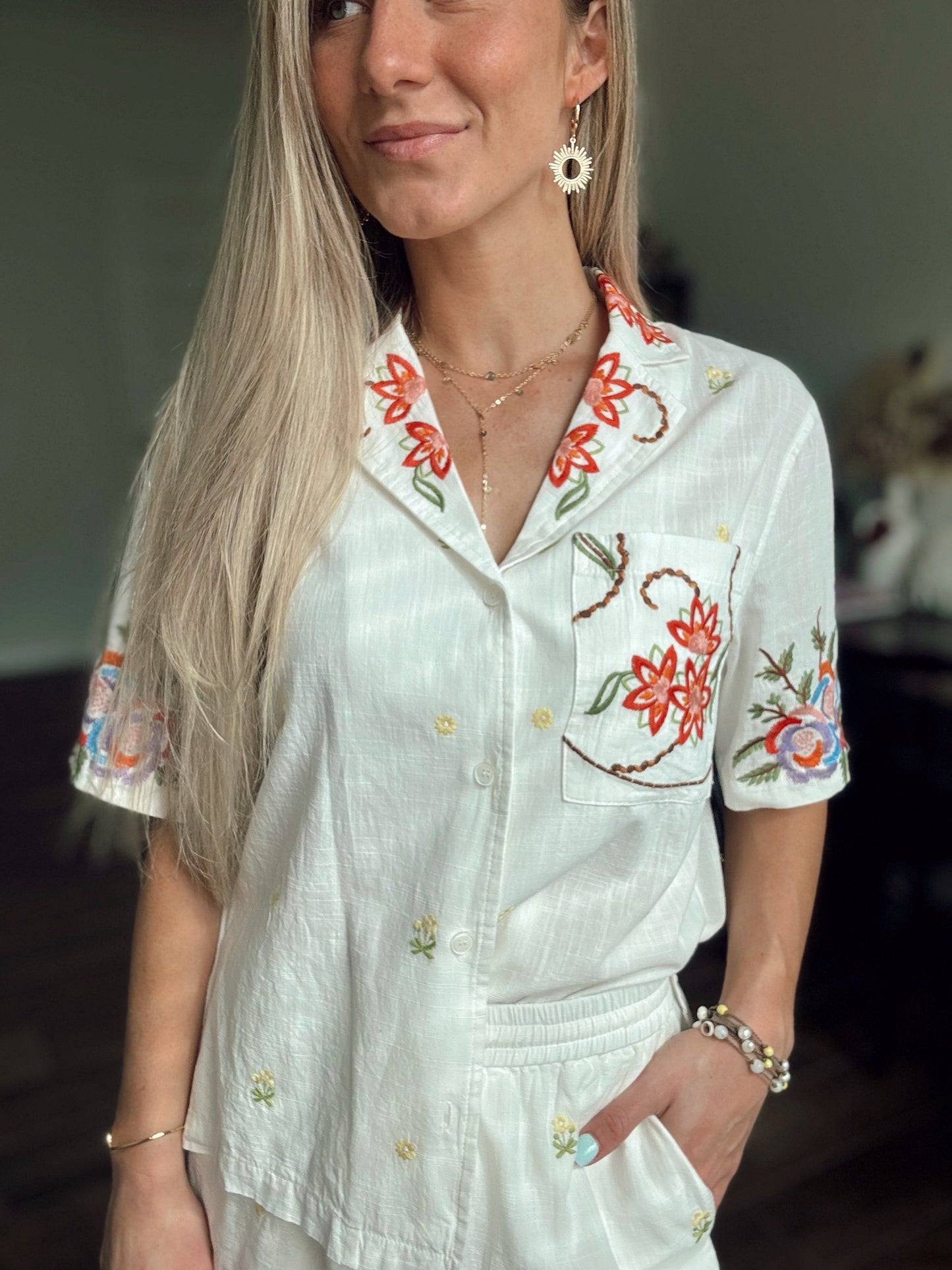 Sonrisa Embroidered Shirt - SHIRT ONLY