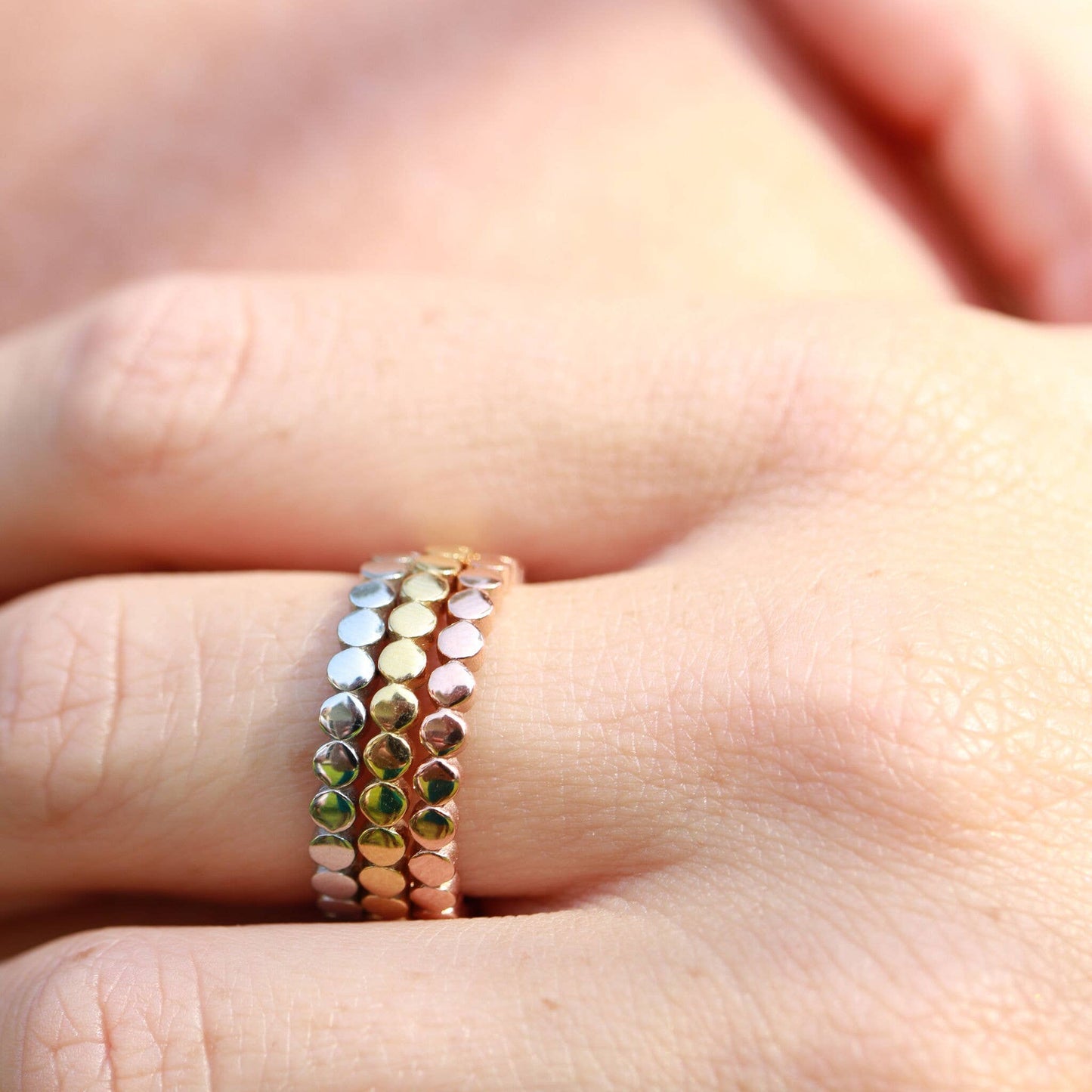 Flat Beaded Stacking Ring