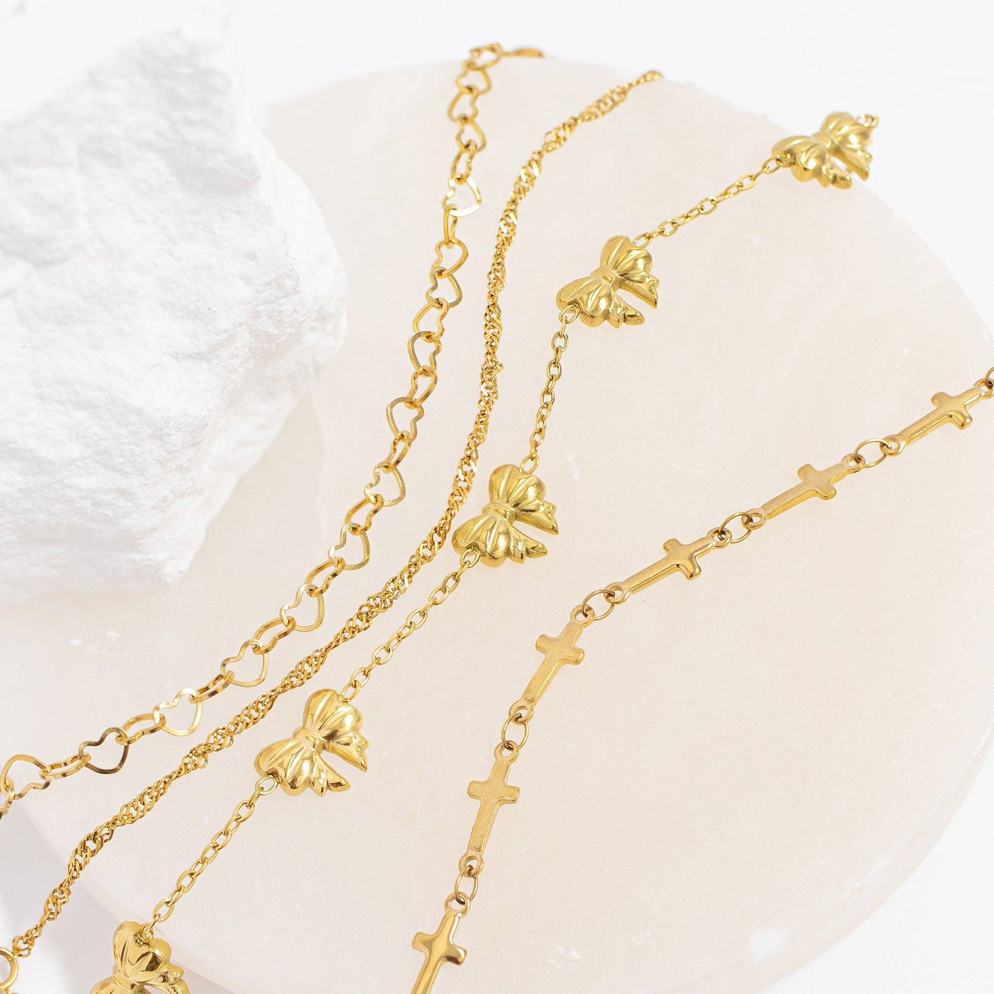 Gold Cross Chain Bracelet