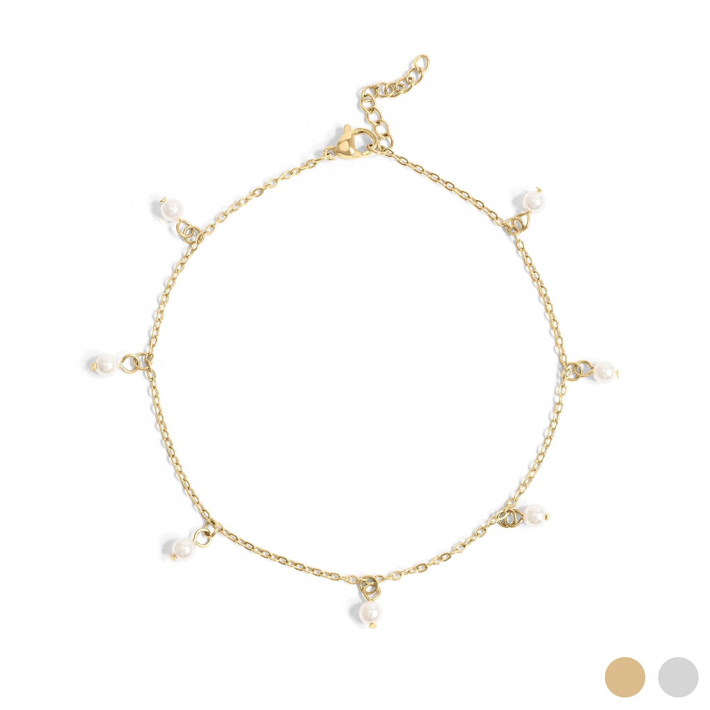 Gold + Pearl Anklet
