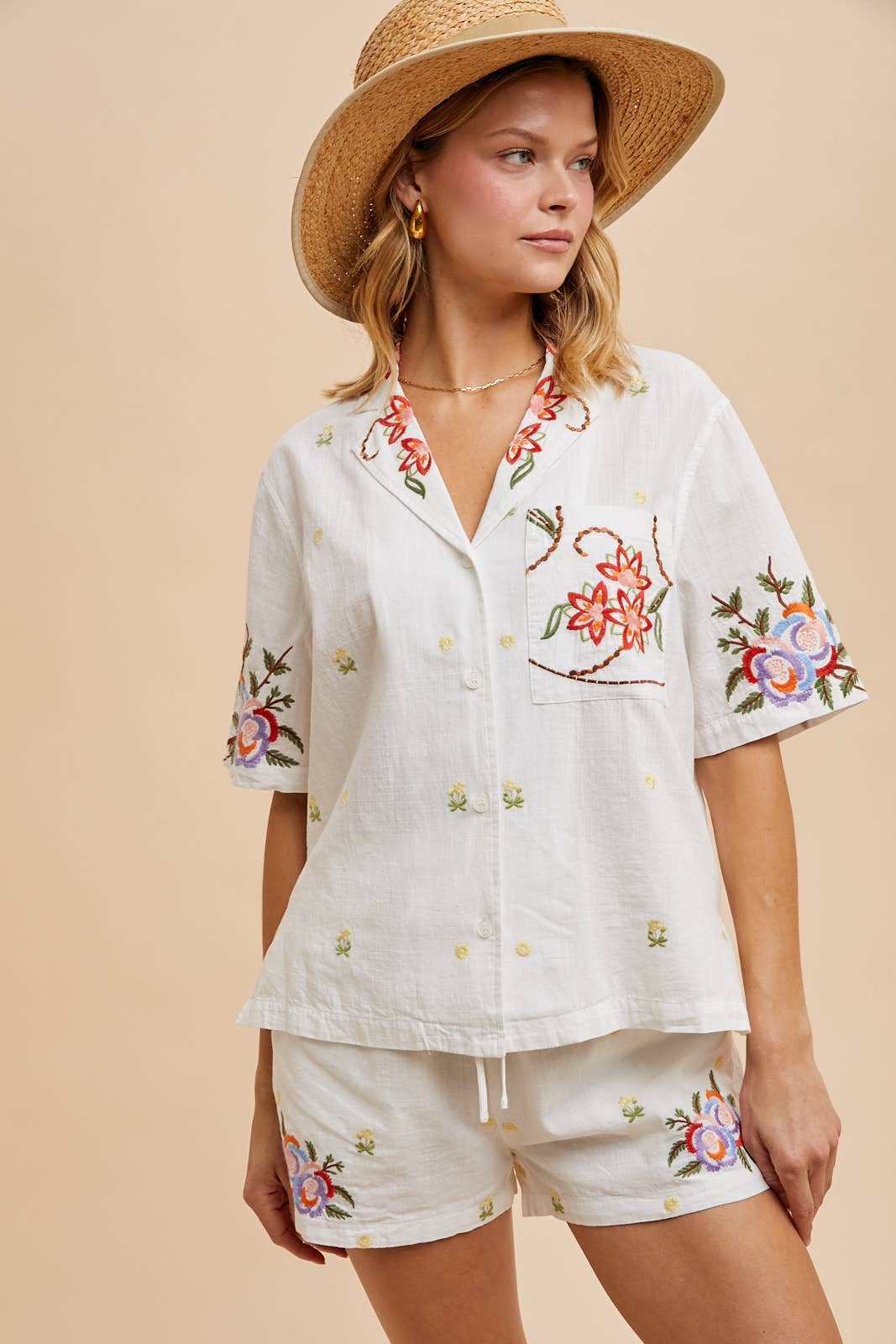 Sonrisa Embroidered Shirt - SHIRT ONLY