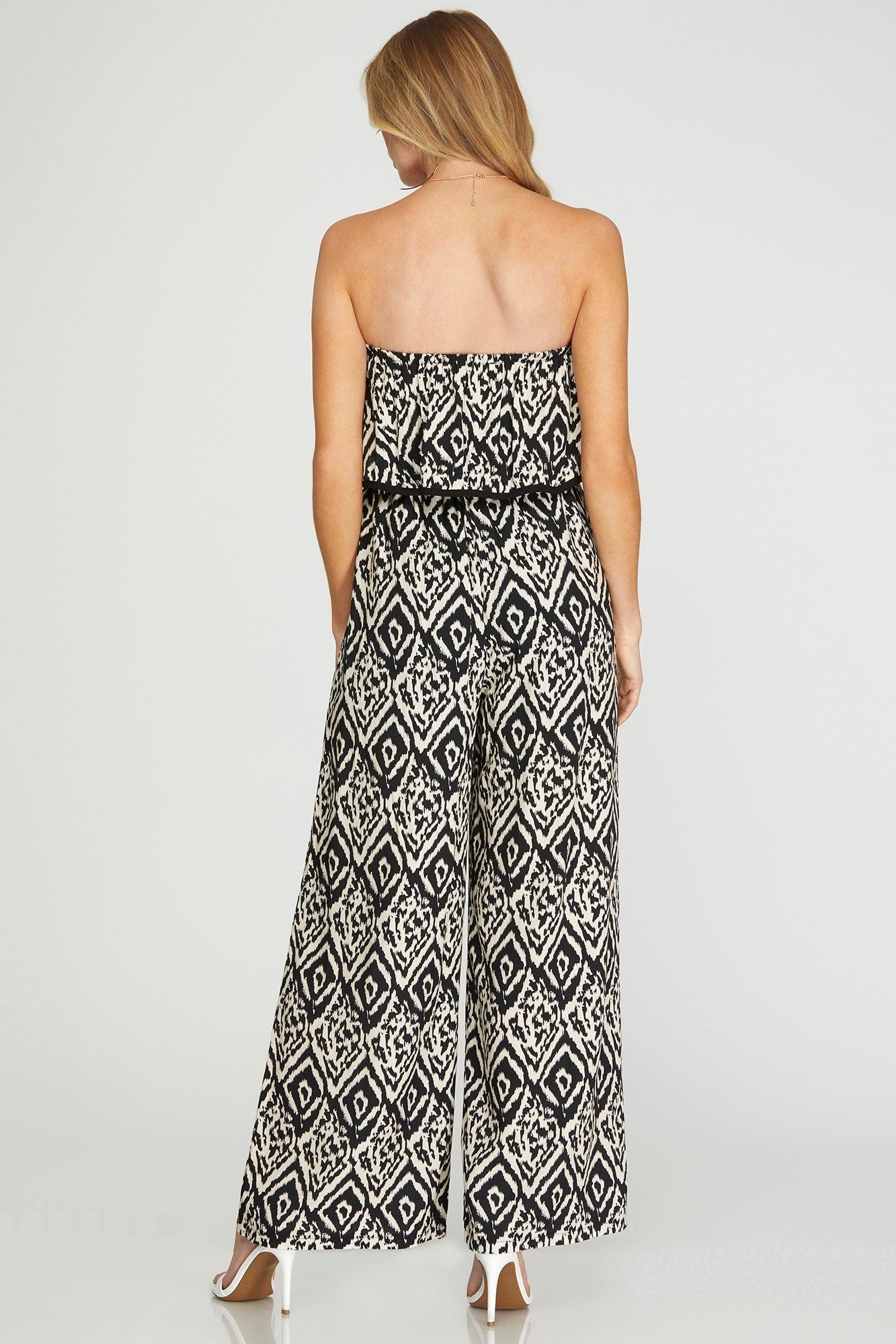Black & White Ikat Jumpsuit