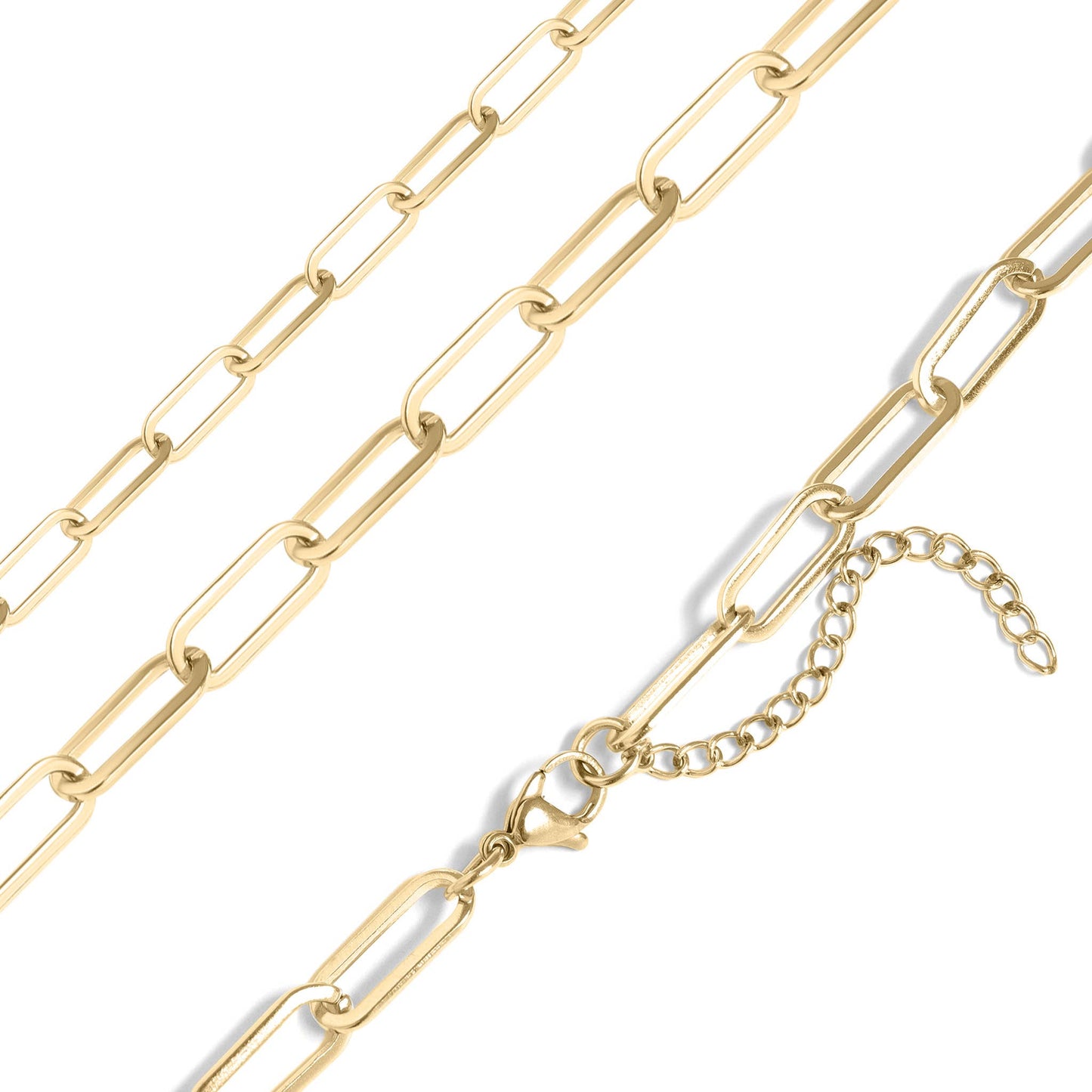 Gold Dainty Paperclip Chain Necklace