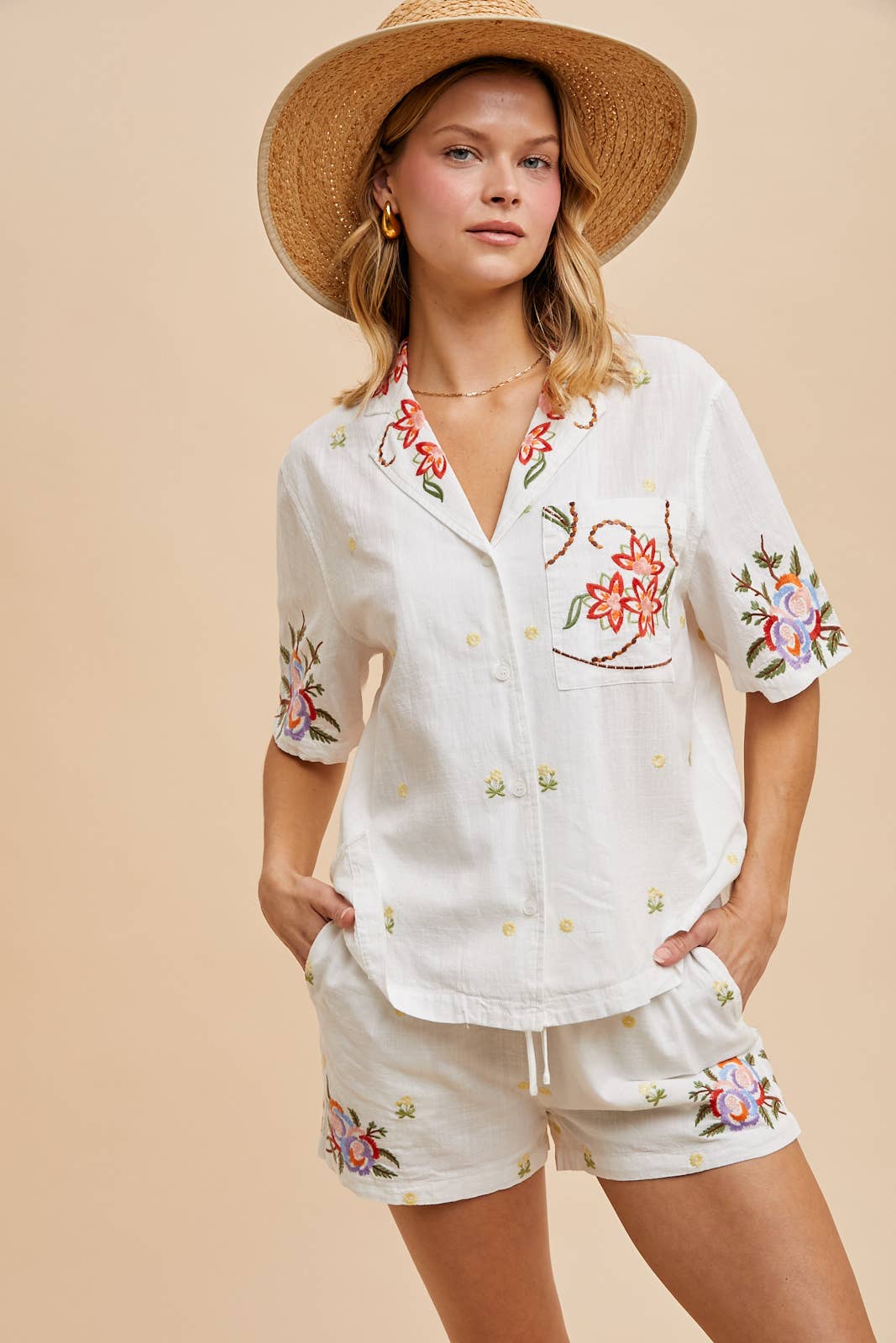 Sonrisa Embroidered Shirt - SHIRT ONLY