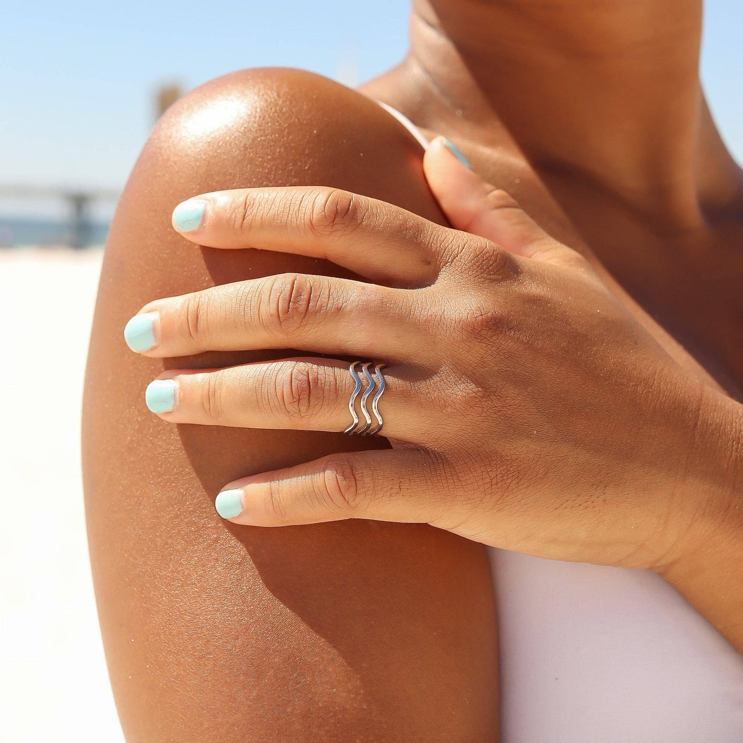 Stainless Steel Triple Wave Ring