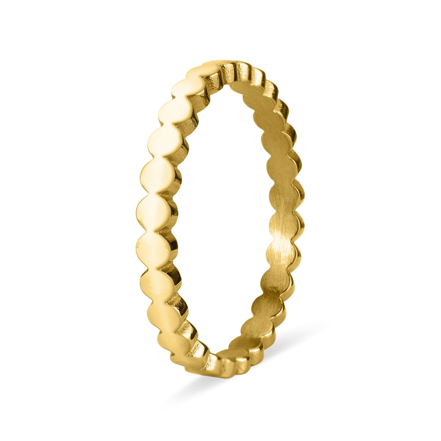 Flat Beaded Stacking Ring