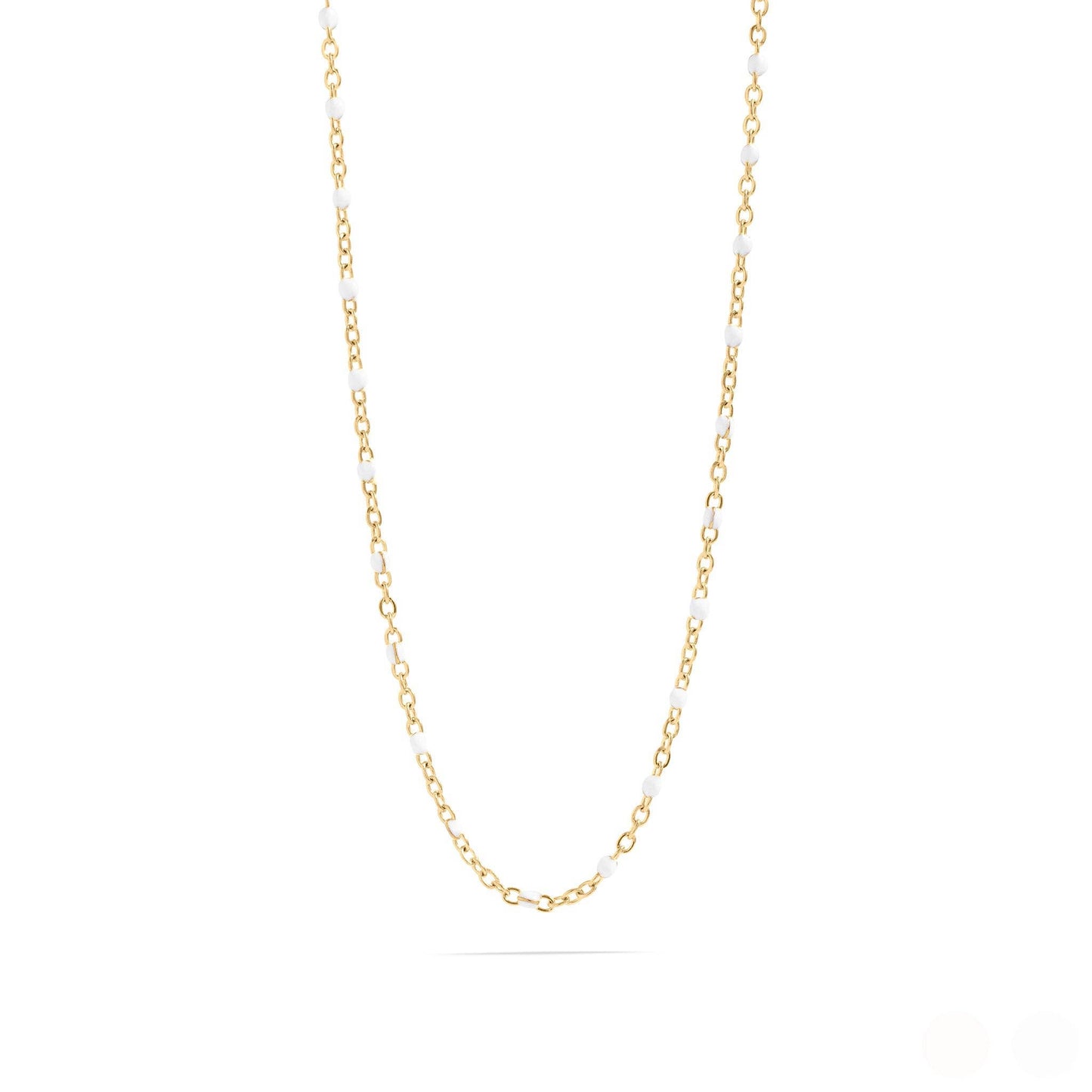 Gold + White Confetti Chain Necklace