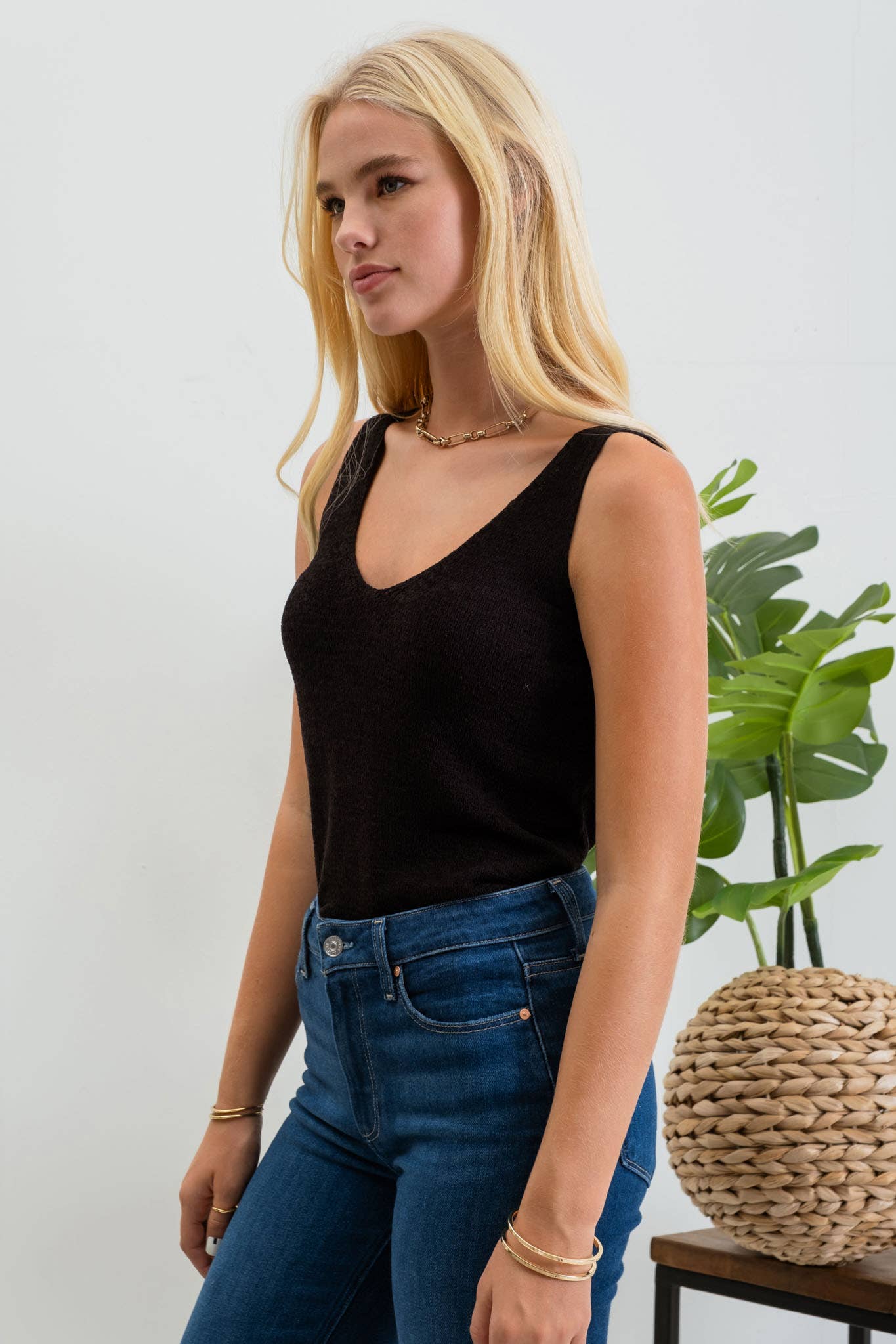 Knit Tank Top - Black