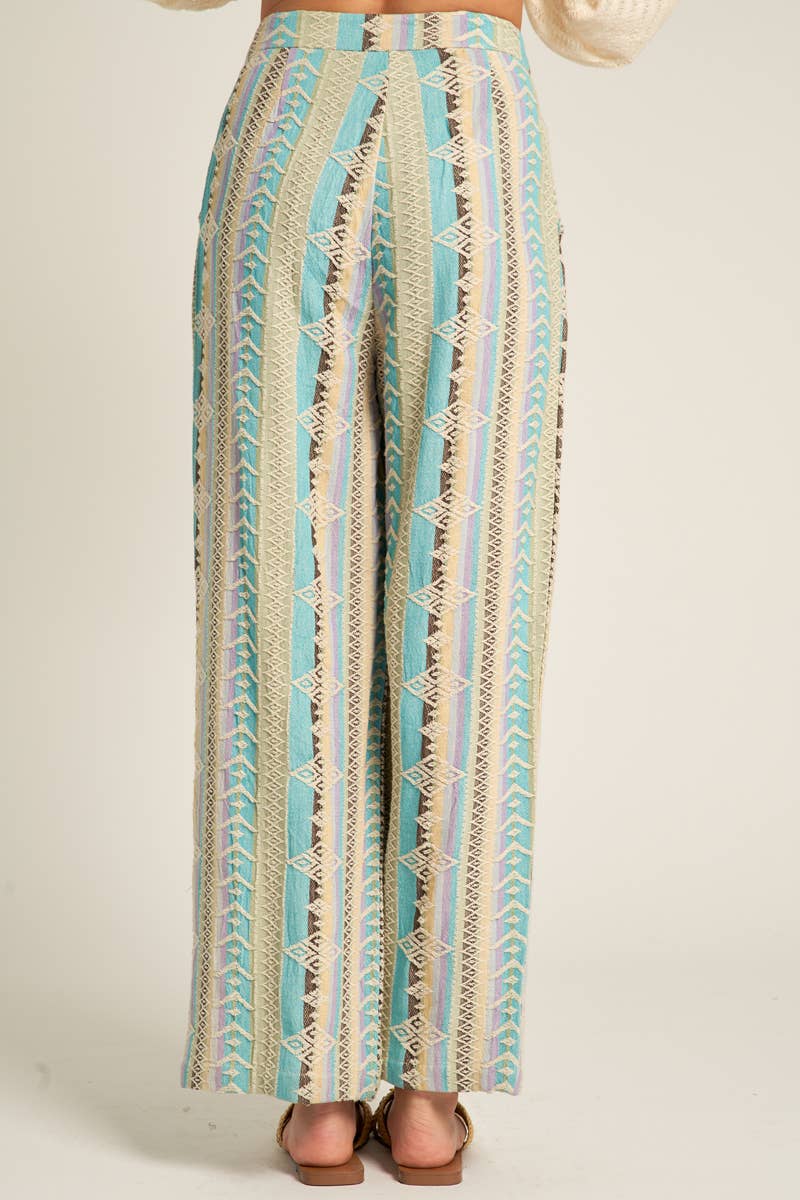 Embroidered High Waisted Pants