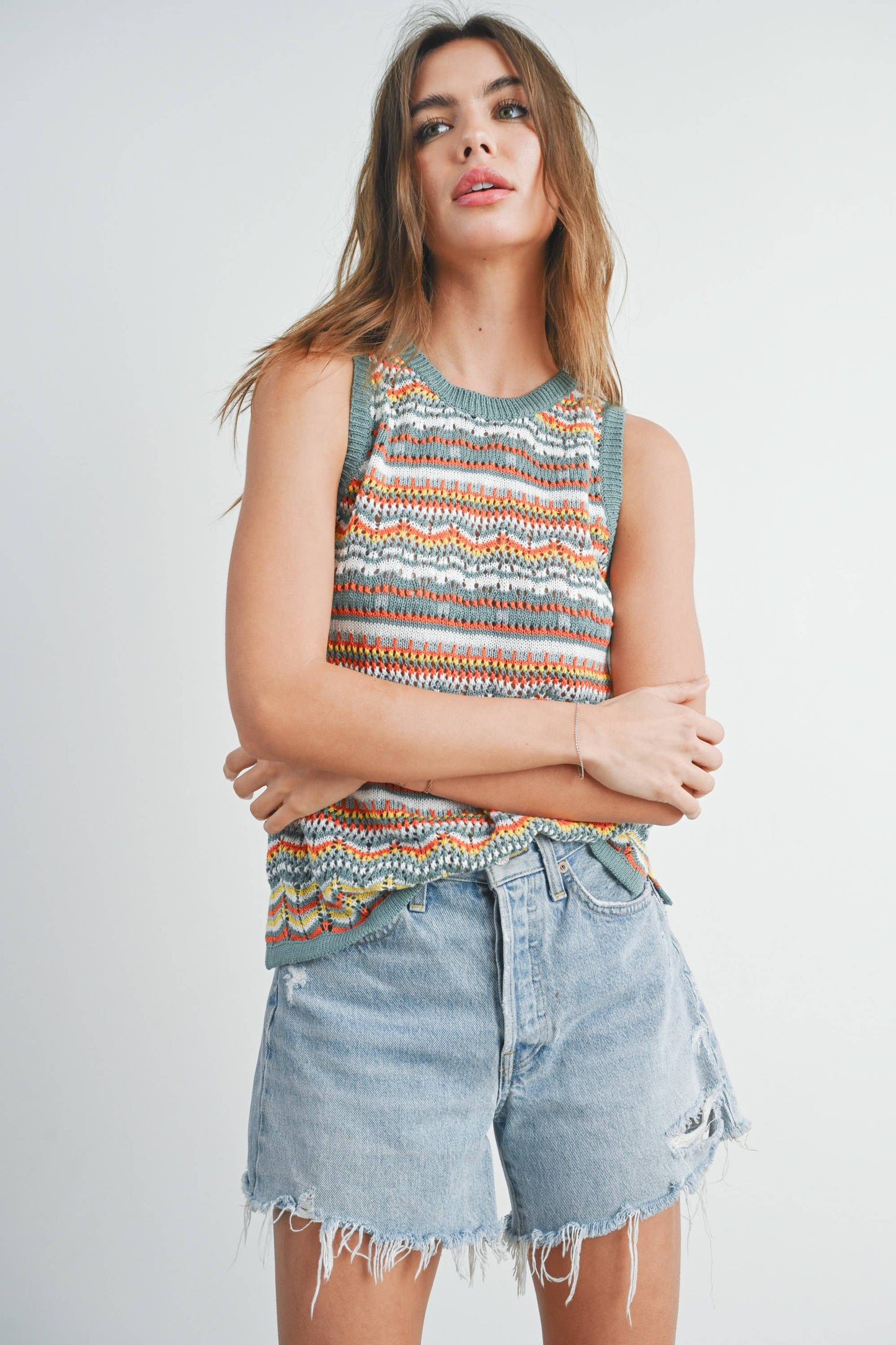 Retro Crochet Knit Tank