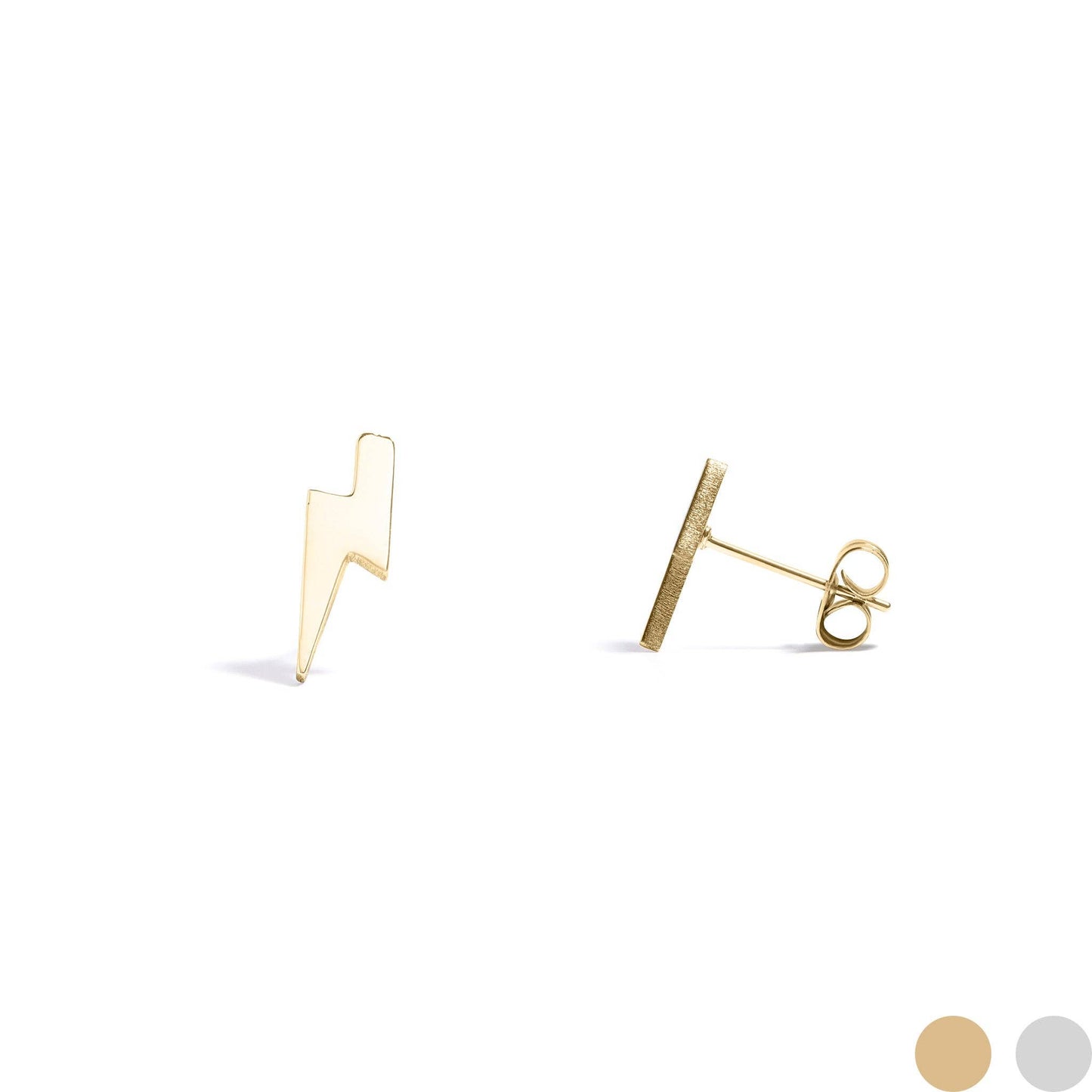 Itty Bitty Lightning Bolt Earrings: Gold