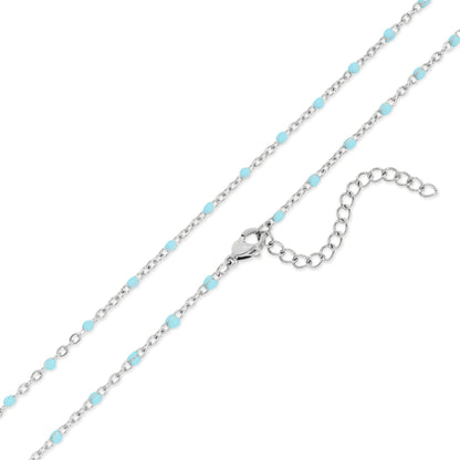 Stainless Steel Turquoise Chain Necklace