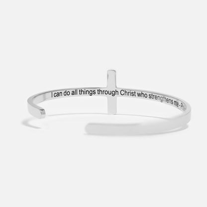 Gold Cross Cuff Bracelet