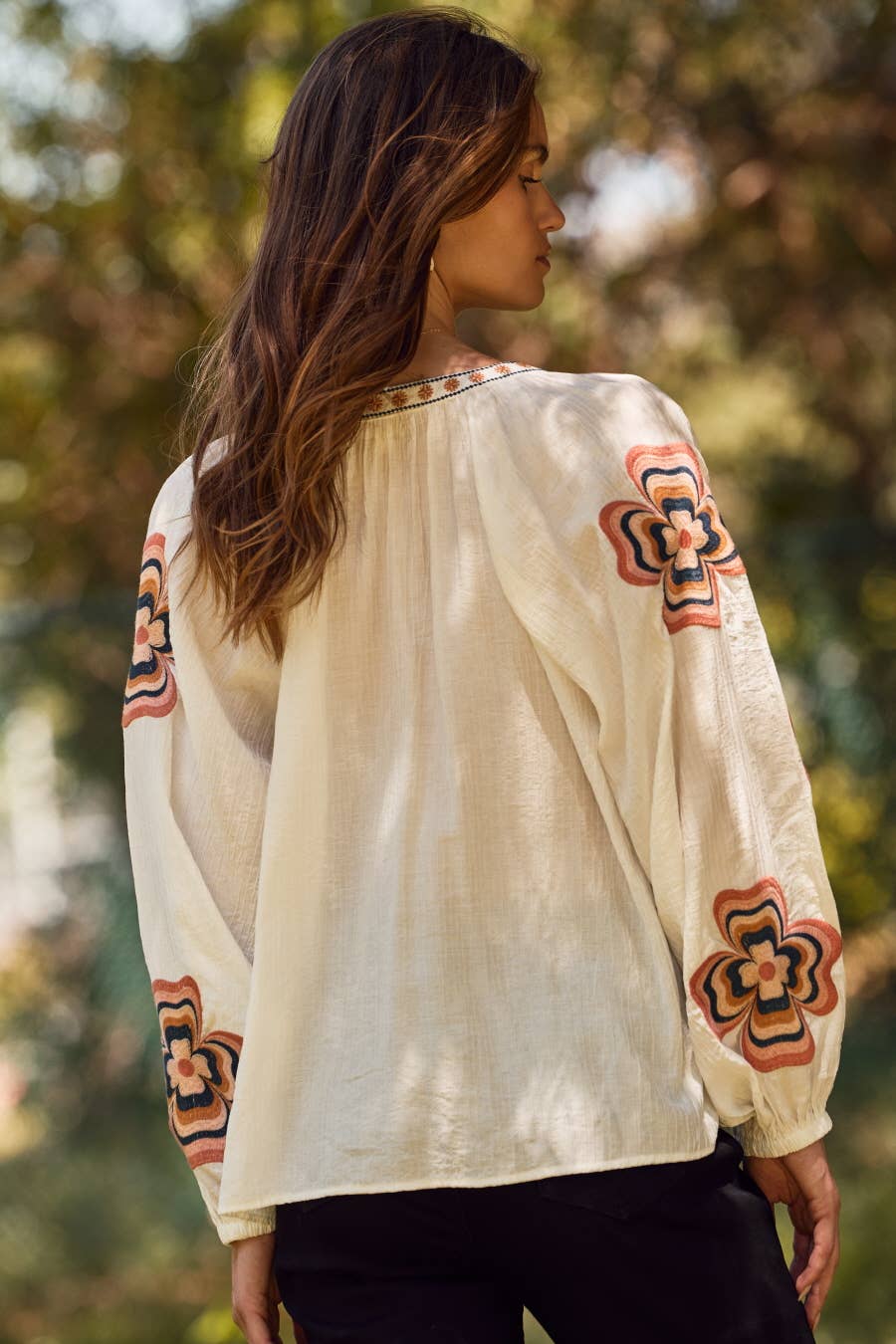 Embroidered Flower Blouse
