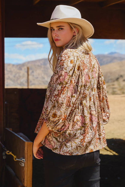 Bohemian Floral Blouse
