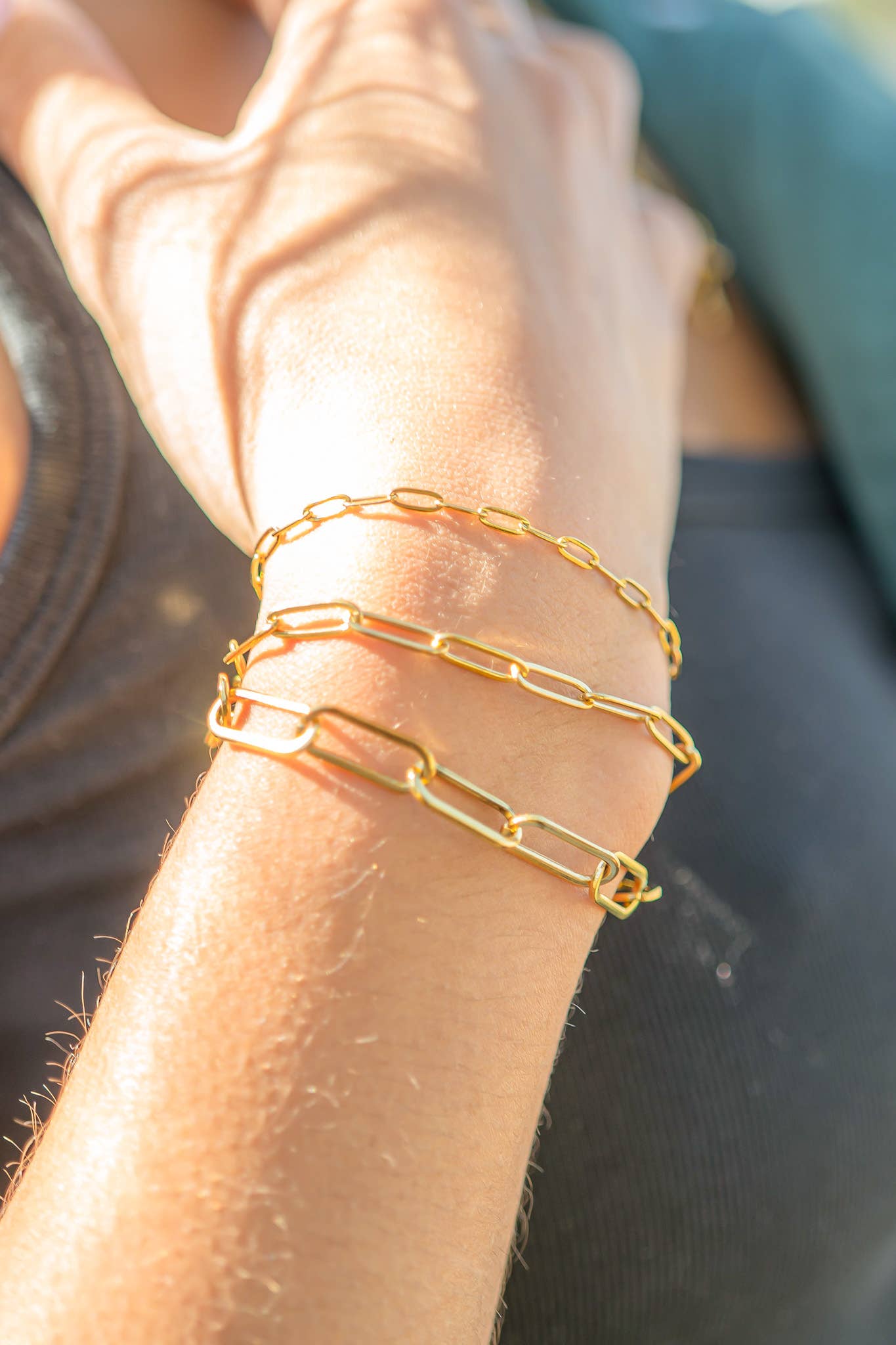 Gold Dainty  Paperclip Chain Bracelet