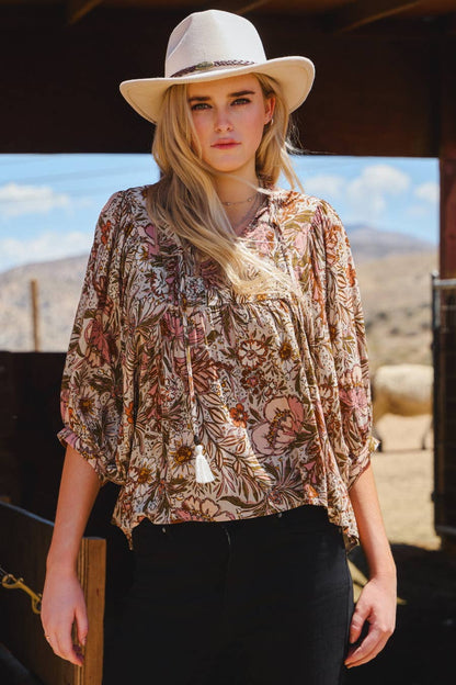 Bohemian Floral Blouse