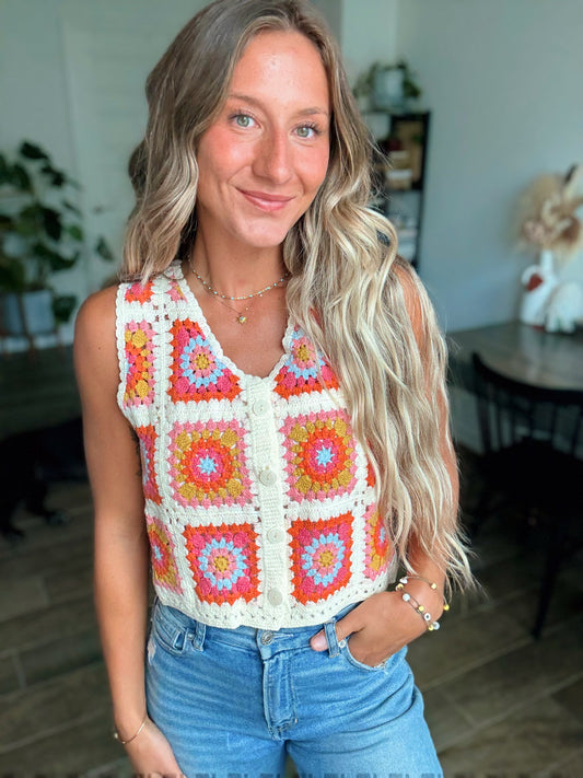 Technicolor Knit Vest