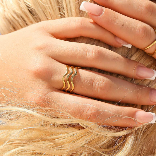 Triple Wave Ring - Gold