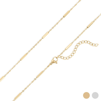Gold Satellite Bar Chain Necklace