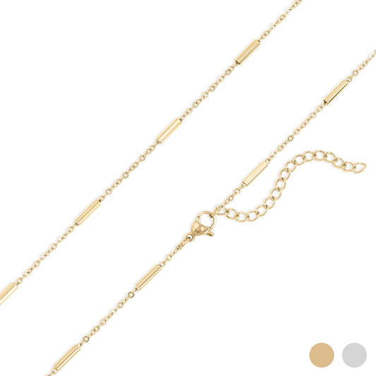 Gold Satellite Bar Chain Necklace