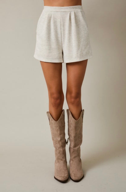 Pleated Soft Knit Shorts