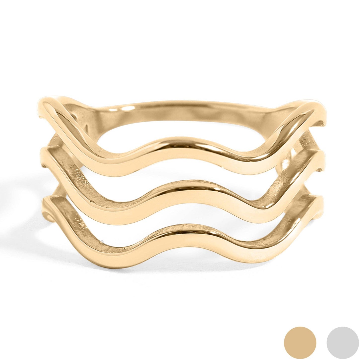 Gold Triple Wave Ring