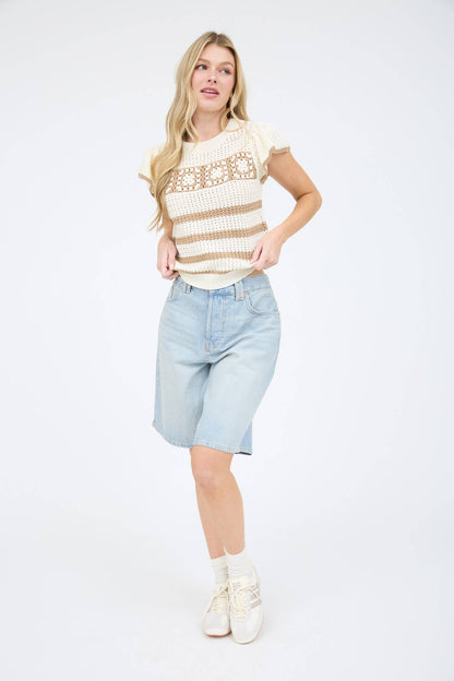 Crochet Knit Top