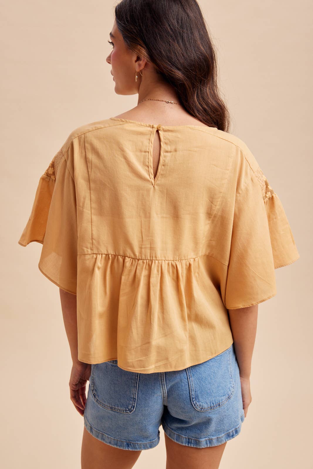 Honey Flutter Sleeve Blouse