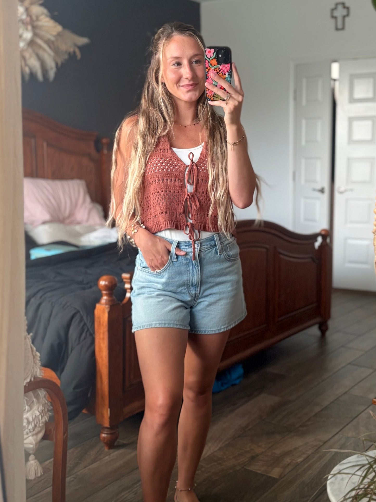 Rust Crochet Vest