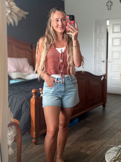 Rust Crochet Vest