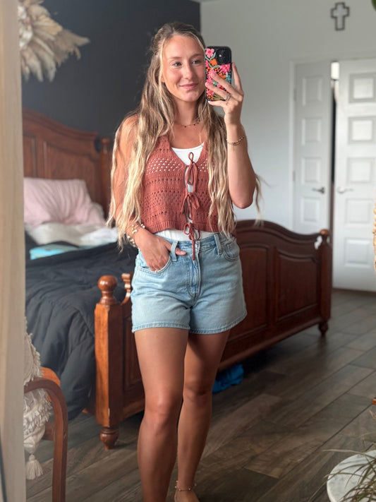 Rust Crochet Vest