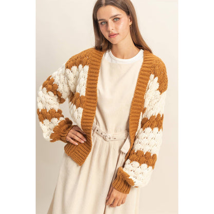 Oversized Scallop Knit Cardigan