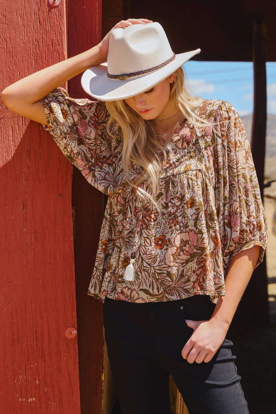 Bohemian Floral Blouse