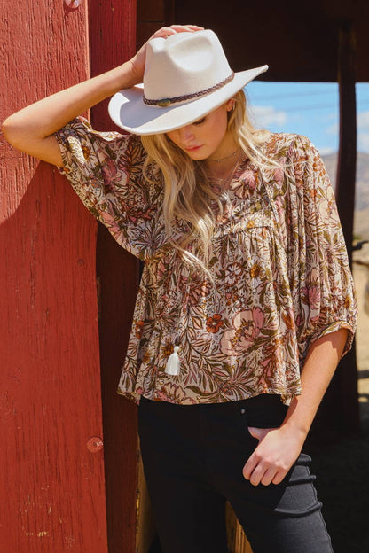 Bohemian Floral Blouse