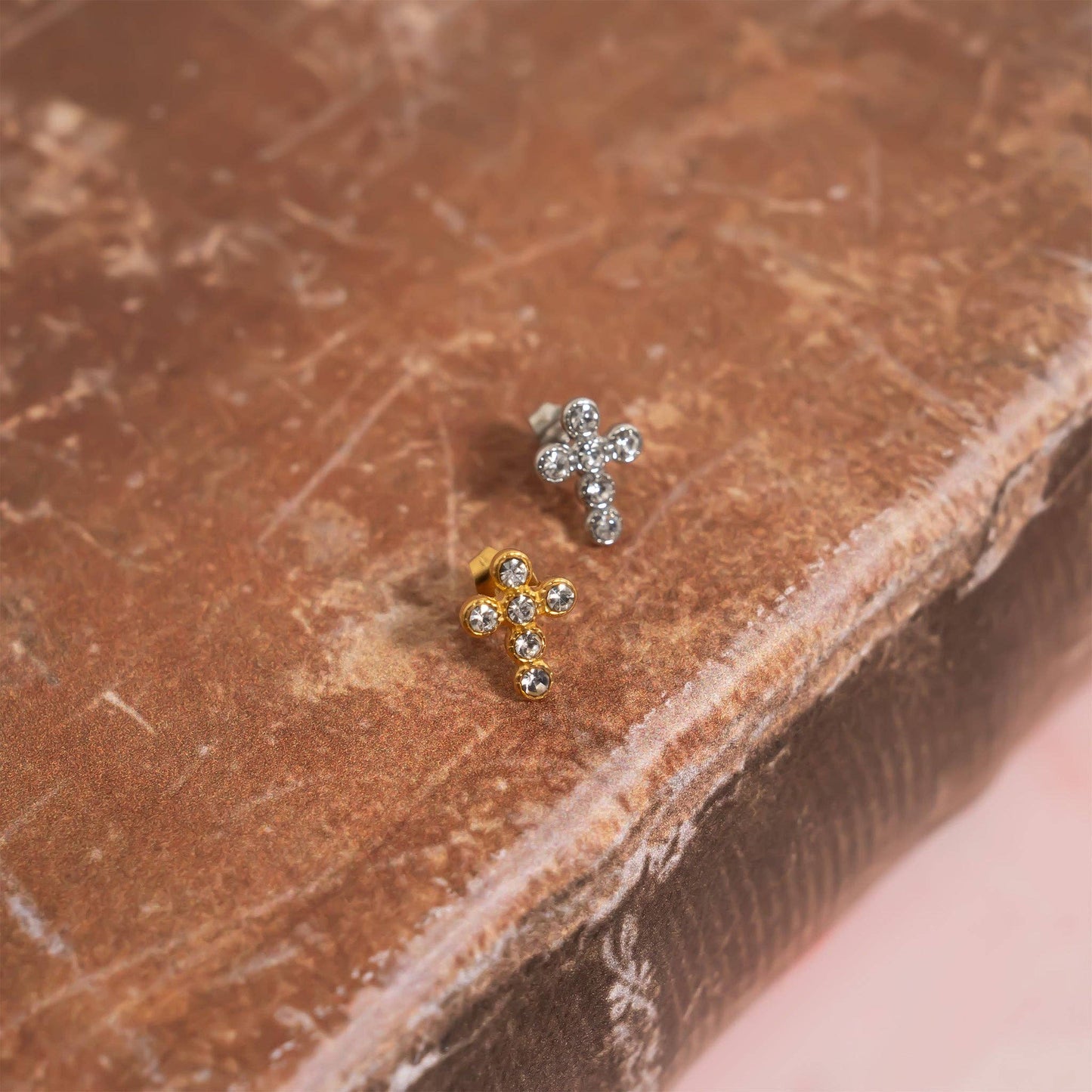 Gold Cross Earrings
