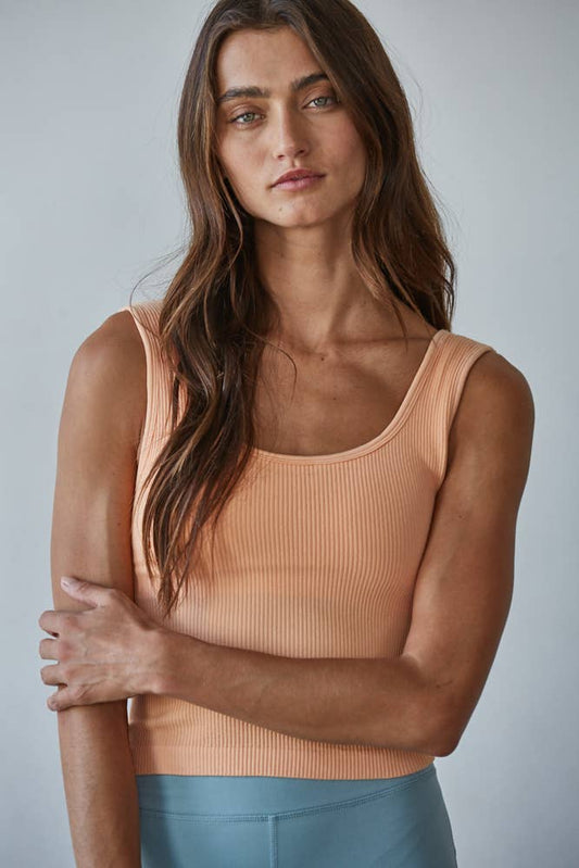 Seamless Scoop Neck Tank - Peachy