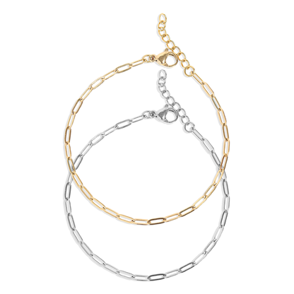 Gold Dainty  Paperclip Chain Bracelet