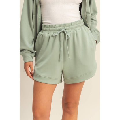 Sage Double Knit Sweat Shorts